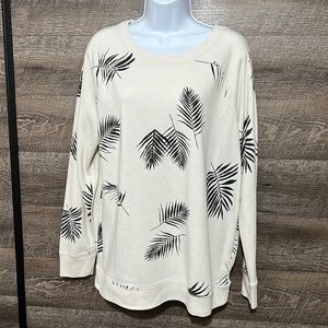 Off white with black palm tree branches